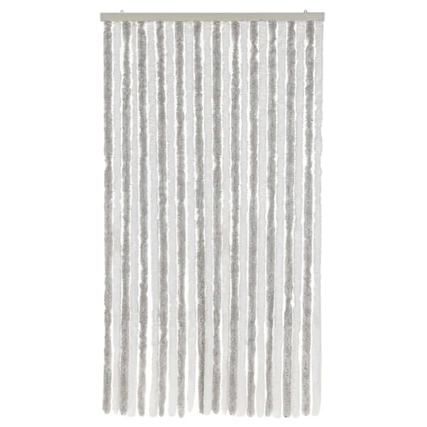 Insektsgardin ljusgrå och vit 100x220 cm chenille