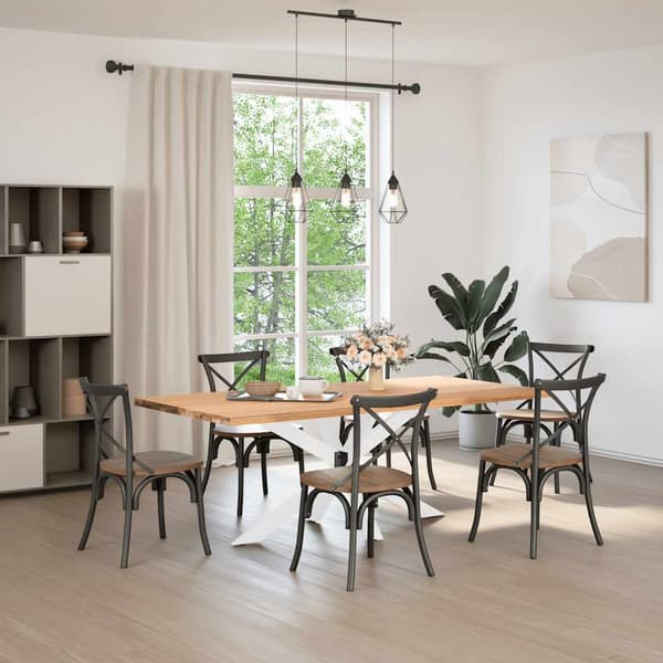 Matbordsben spindelformad vit 150x78x(72-73) cm stål