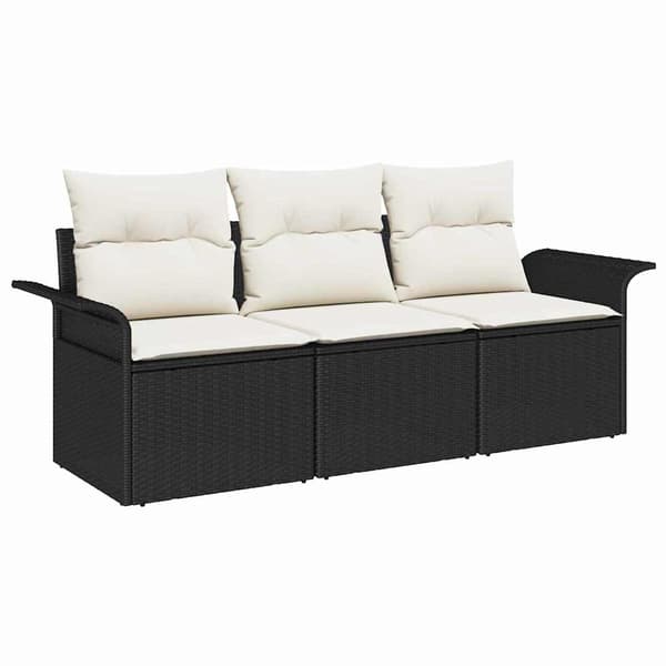 Soffset med kudde 3 pcs Svart konstrotting
