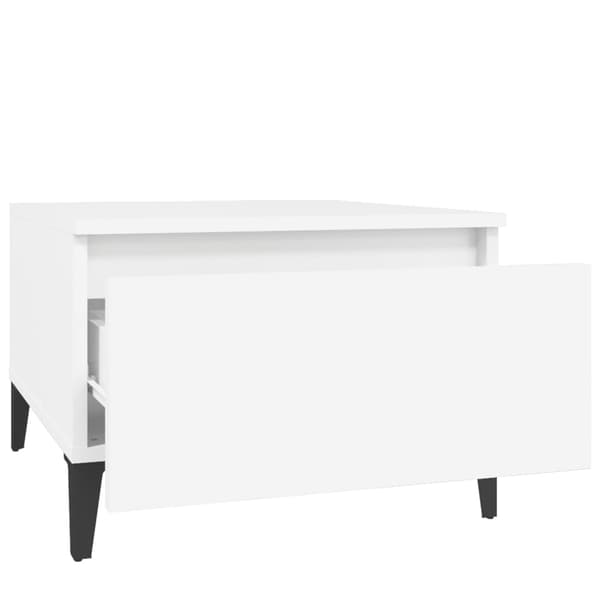 Sidobord 2 st vit 50x46x35 cm konstruerat trä