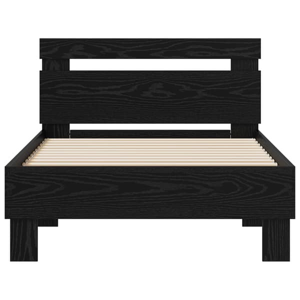 Sängram Svart Ek 75 x 190 cm Konstruerat trä