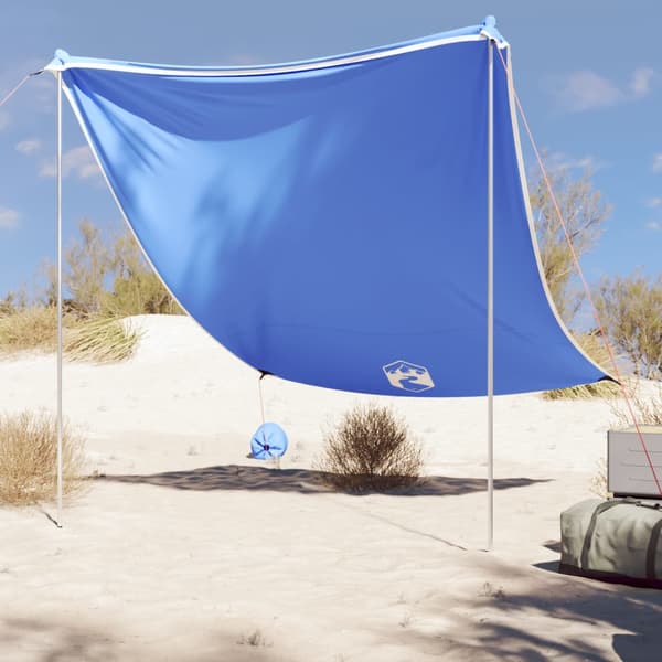 Strandskydd med sandpåsar blå 214x236 cm