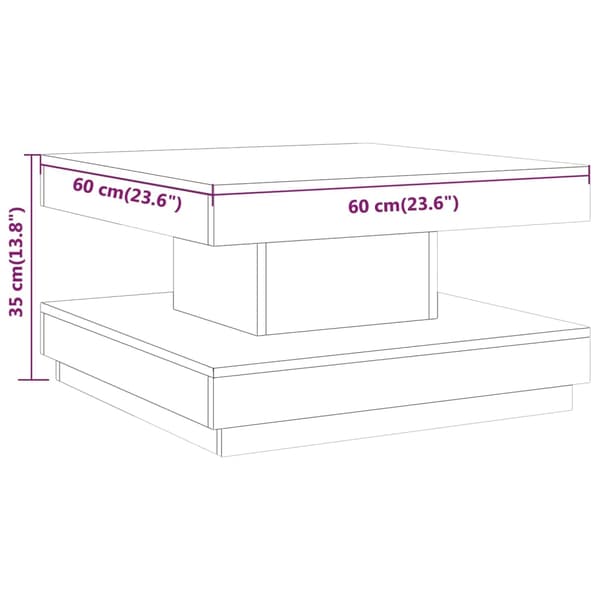 Soffbord mörkbrun 60x60x35 cm MDF