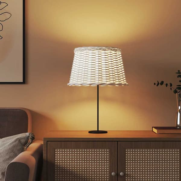 Lampskärm vit Ø45x28 cm korgmaterial