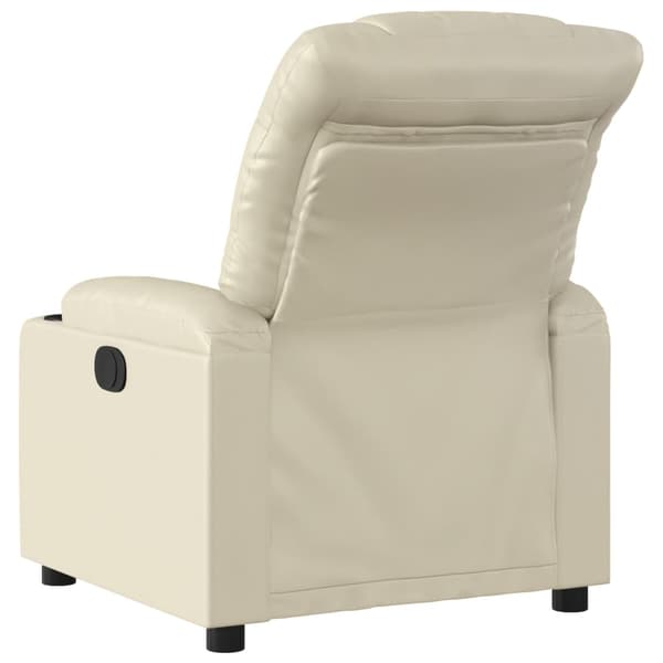Reclinerfåtölj gräddvit konstläder