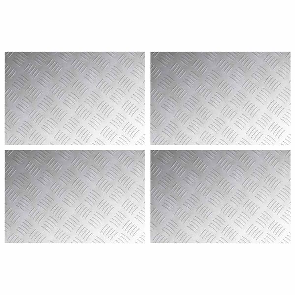 Trappsteg Rektangulär 4 pcs Silver 60 x 40 cm Aluminium