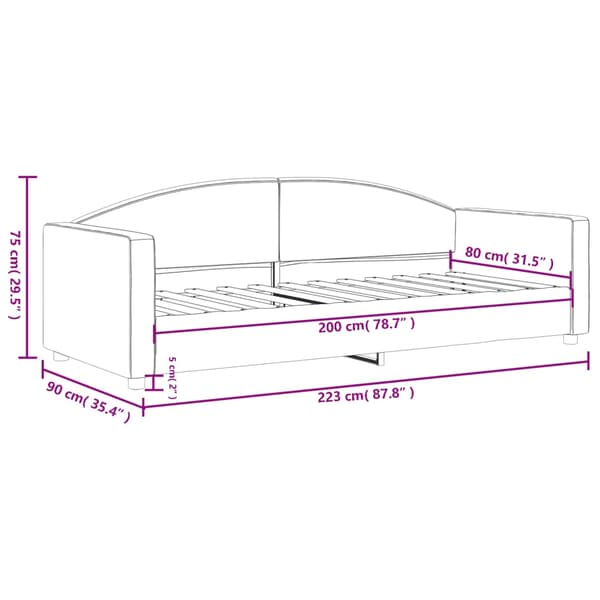 Dagbädd svart 80x200 cm tyg