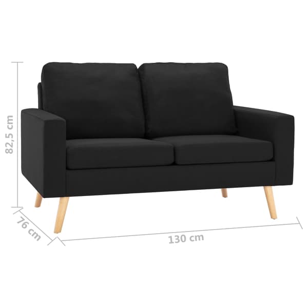 Soffgrupp 2 delar tyg svart