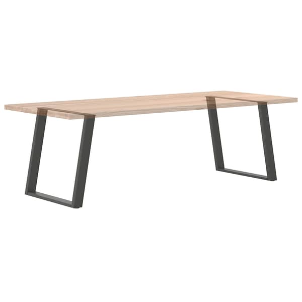 Matbordsben U-formade 2 st antracit 80x(72-73) cm stål