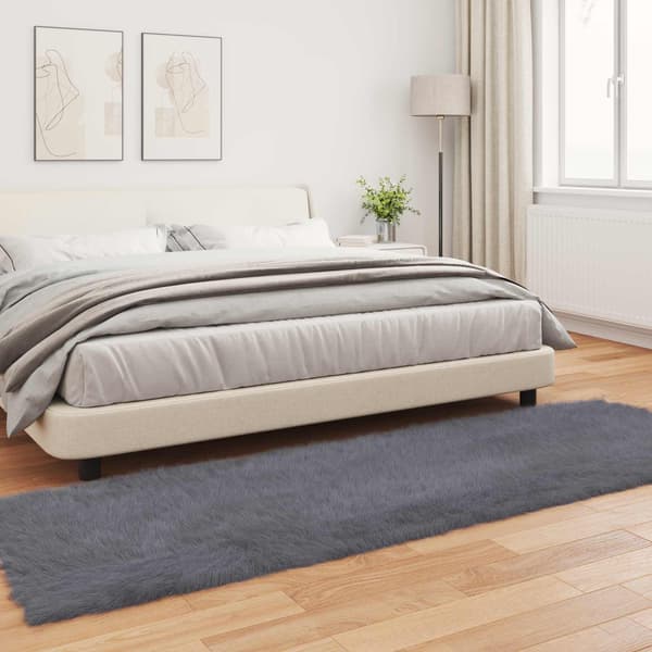 Fuskfäll matta TAFALLA Antracit 80 x 250 cm Polyester