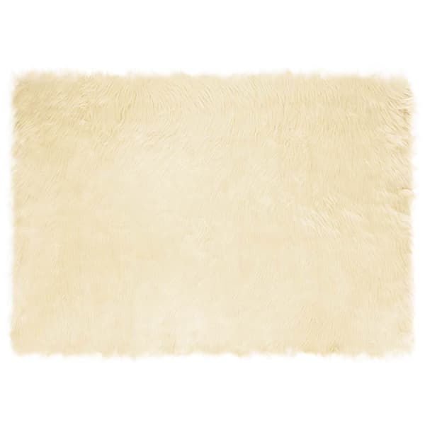 Fuskfäll matta TAFALLA Gräddvit 120 x 170 cm Polyester