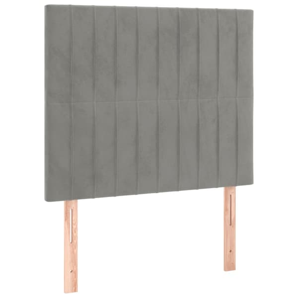 Ramsäng med madrass ljusgrå 100x200 cm sammet