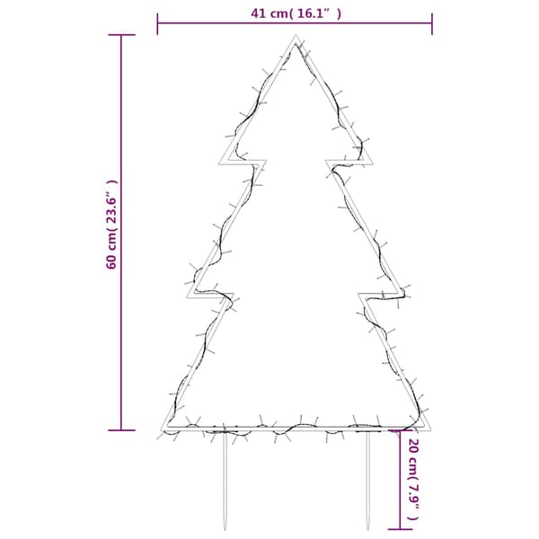 Julträd med spett 80 LEDs 60 cm