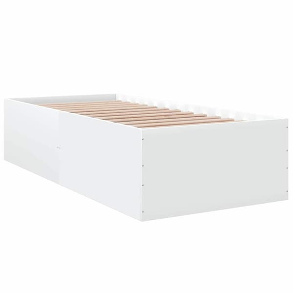 Sängram vit 90x190 cm konstruerat trä