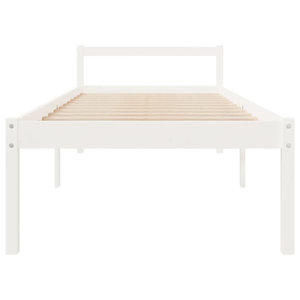 Säng vit 75x190 cm massiv furu