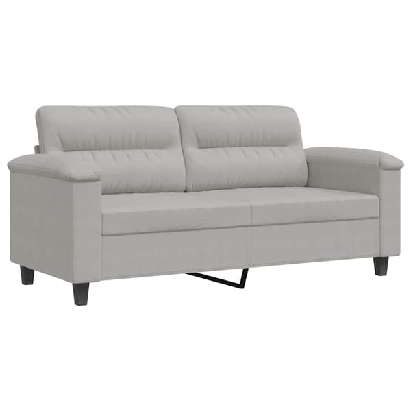 2-sitssoffa ljusgrå 140 cm mikrofibertyg