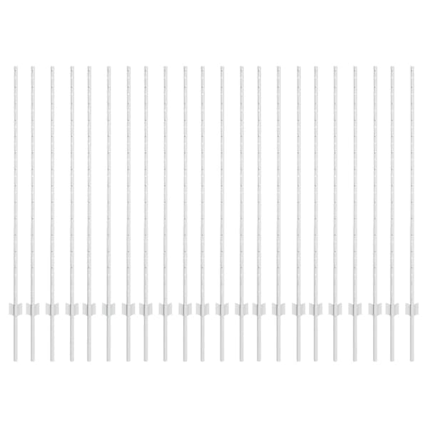 Inbäddad staketpost 22 st Silver 180 cm Pulverlackerat stål