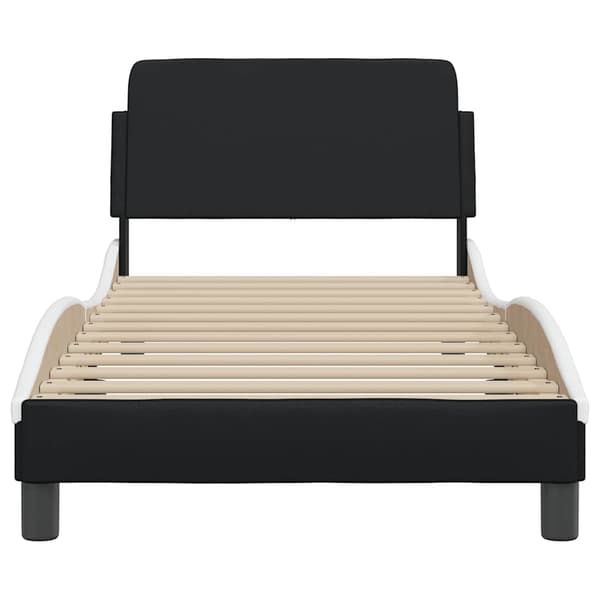 Bed Frame "Dover" Black&White 90x200 cm Faux Leather