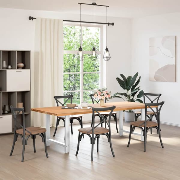 Matbordsben vita 2 st 80x(72-73) cm stål
