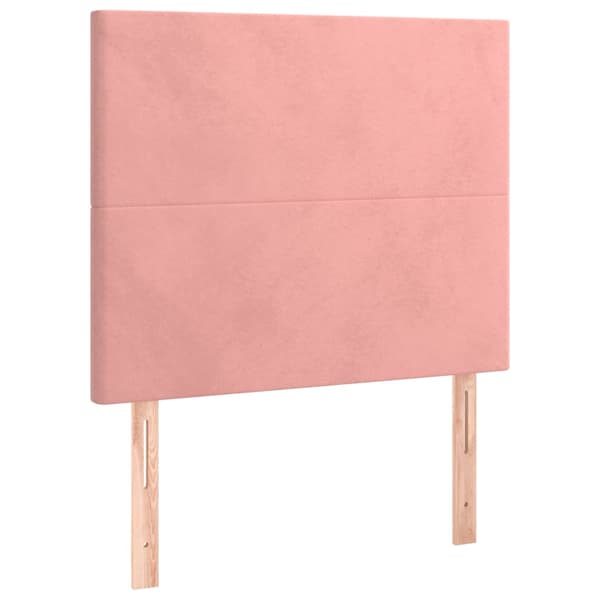 Sänggavel rosa 100x5x118/128 cm sammet
