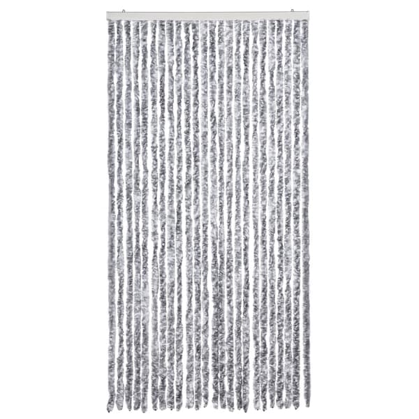 Insektsdraperi vit och grå 100x220 cm chenille