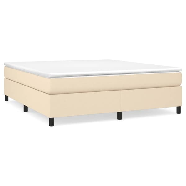 Boxspring-sängram gräddvit 180x200 cm tyg