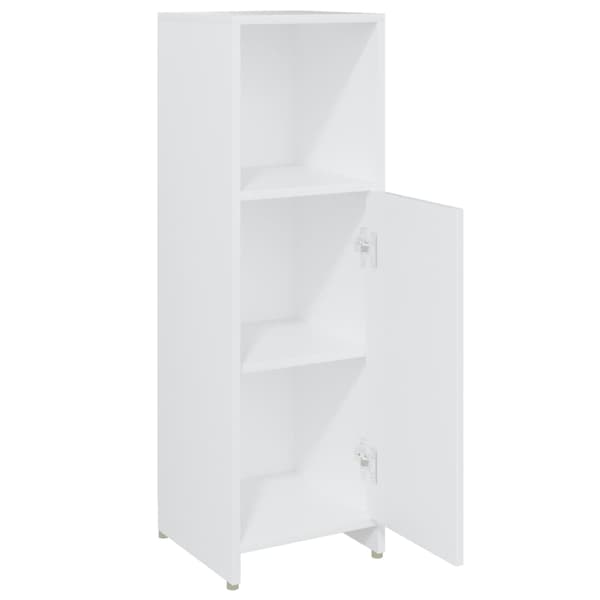 Badrumsskåp vit 30x30x95 cm konstruerat trä
