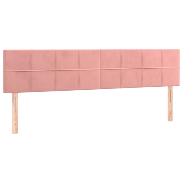 Ramsäng med madrass & LED rosa 120x190 cm sammet