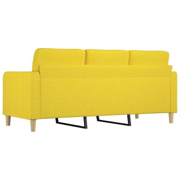 3-sitssoffa ljusgul 180 cm tyg