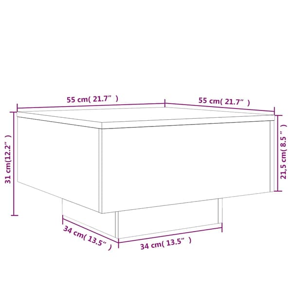Soffbord sonoma-ek 55x55x31 cm konstruerat trä