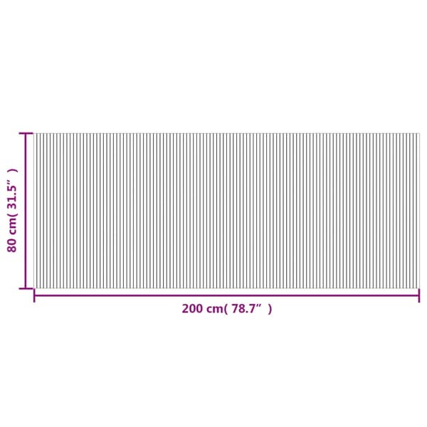 Matta rektangulär ljus naturlig 80x200 cm bambu