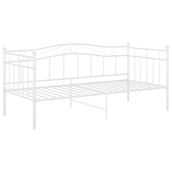 Sängram bäddsoffa vit metall 90x200 cm