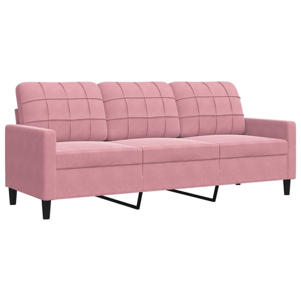 Soffgrupp med dynor 3 delar rosa sammet