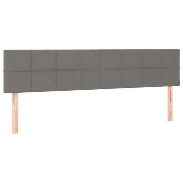 Ramsäng med madrass mörkgrå 160x200 cm tyg