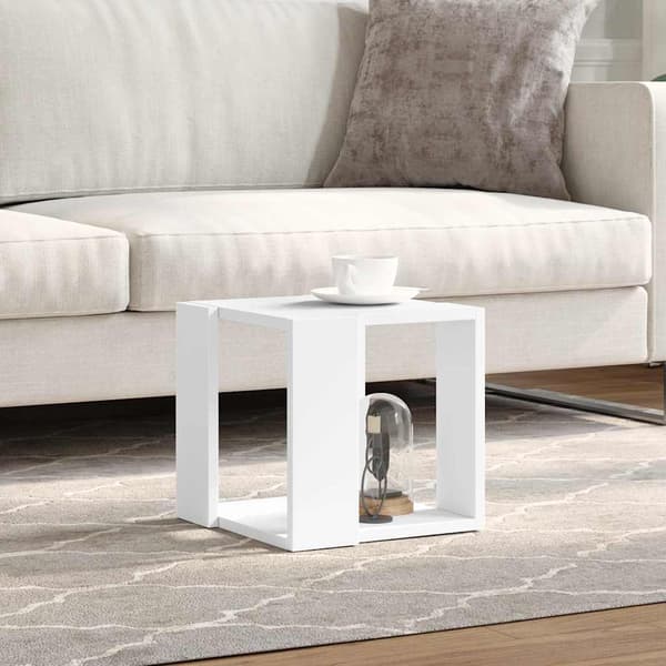 Soffbord vit 32x32x30 cm konstruerat trä