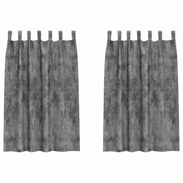 Sammetsgardiner 2 st Grå 175 x 140 cm Sammet