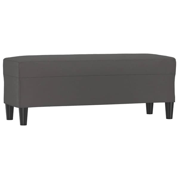Bänk grå 100x35x41 cm konstläder