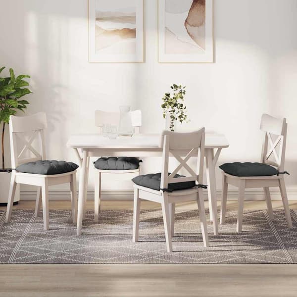 Sittkuddar 4 pcs Mörkgrå 40 x 40 x 6 cm tyg