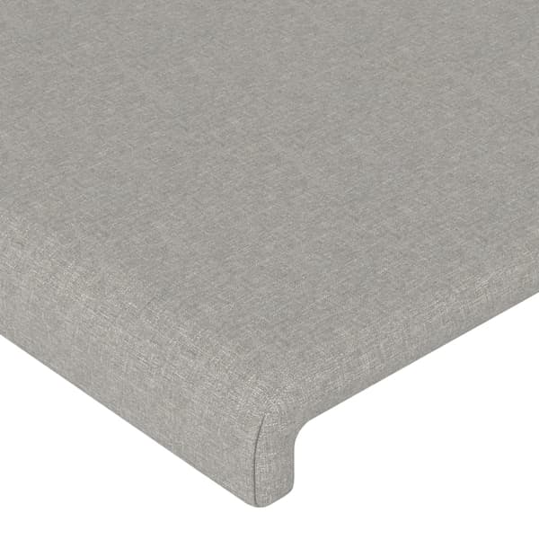Sänggavel LED ljusgrå 80x5x78/88 cm tyg