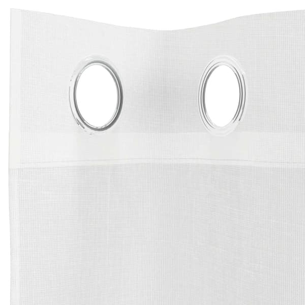 Voile gardiner med genomföringar 2 st vit