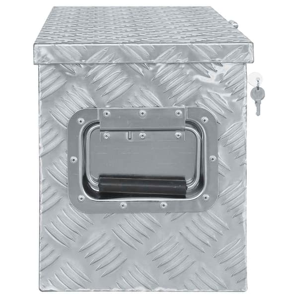 Förvaringslåda aluminium 80x30x35 cm silver