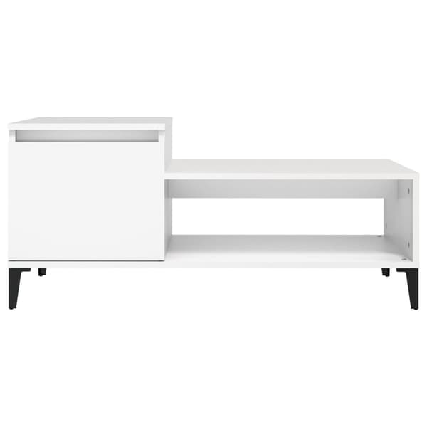 Soffbord vit 100x50x45 cm konstruerat trä