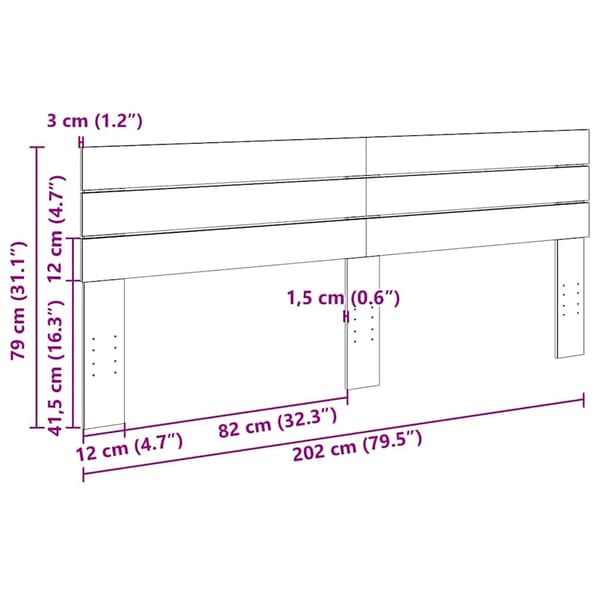 Sänggavel 200 cm massivt trä ek
