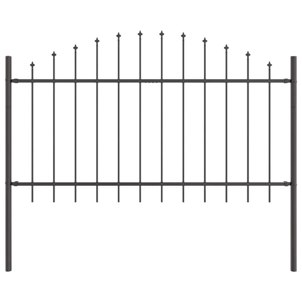 Trädgårdsstängsel 8 pcs Grå 170 x 140 cm Pulverlackerat stål