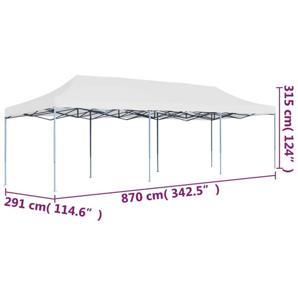 Pop-Up hopfällbart partytält 3x9 m vit