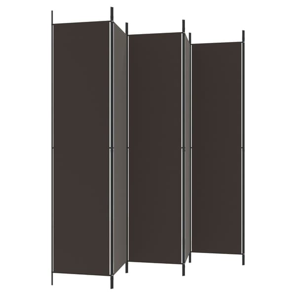 Rumsavdelare 6 paneler brun 300x220 cm tyg