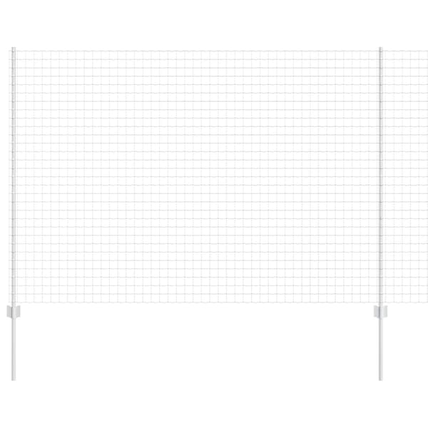 Euro Staket med Stöd 10 x 1,5 m Galvaniserat stål Silver Mesh