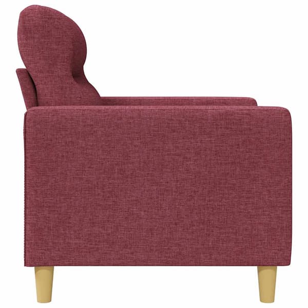 3-sitssoffa vinröd 180 cm tyg