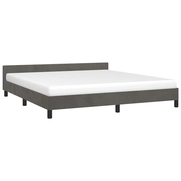 Sängram utan madrass mörkgrå 180x200 cm sammet