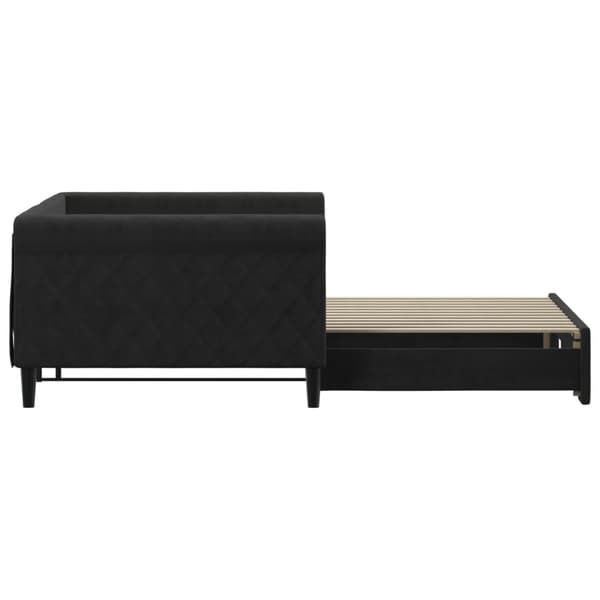 Dagbädd utdragbar svart 100x200 cm sammet